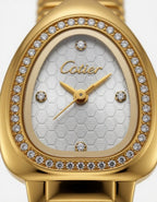 Cotier Gold Snake Chain Crystal Watch