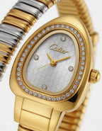 Cotier Two-Tone Snake Chain Crystal Watch