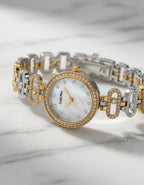 Louis Nice Two-Tone Crystal White Watch